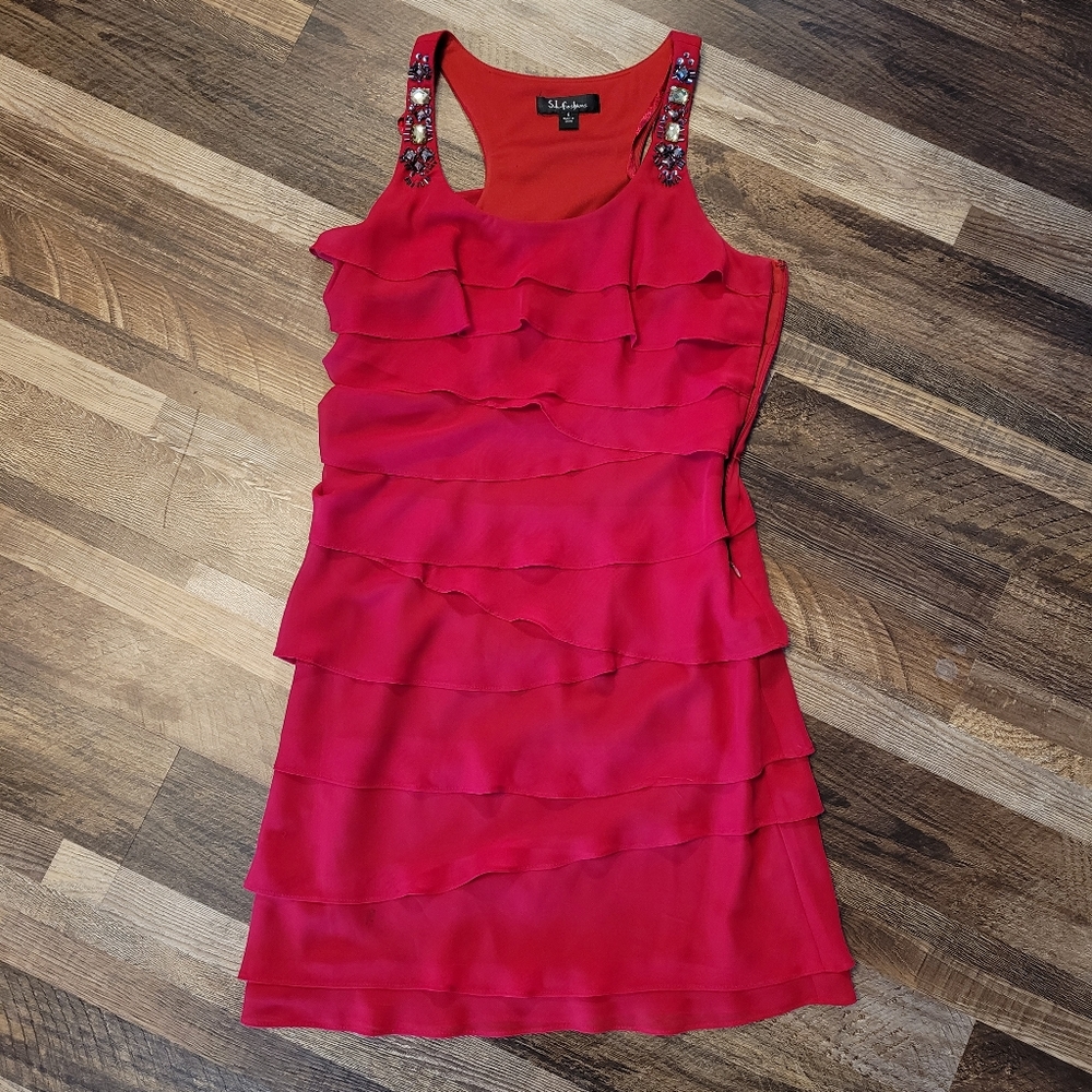 Red Ruffle Dress